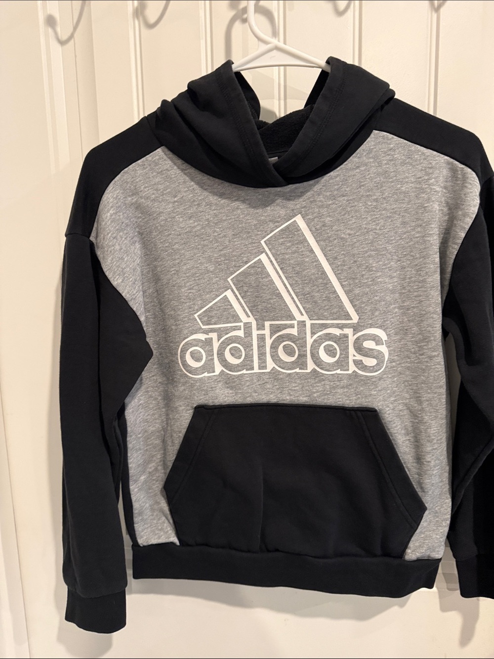 adidas Kids Black & Gray Logo Pullover Hoodie